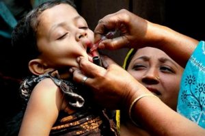 A child is vaccinated against polio in Kolkata, India Rod Curtis/UNICEF