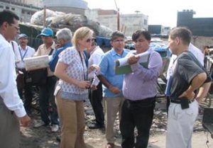 Dr Rajeev Kumar, WHO Surveillance Medical Officer outlines polio eradication efforts to Dr Frieden and others in Ghaziabad, India CDC