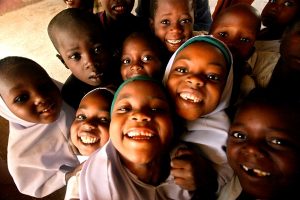 Children in Zamfara State, Northern Nigeria wait to be immunized with OPV WHO/Thomas Moran