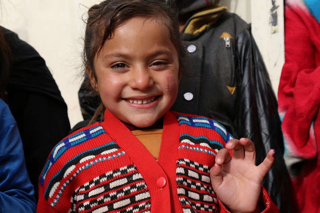 Over 450,000 children under five years old were vaccinated against polio in Kabul and surrounding districts in December 2017. © WHO / Tuuli Hongisto