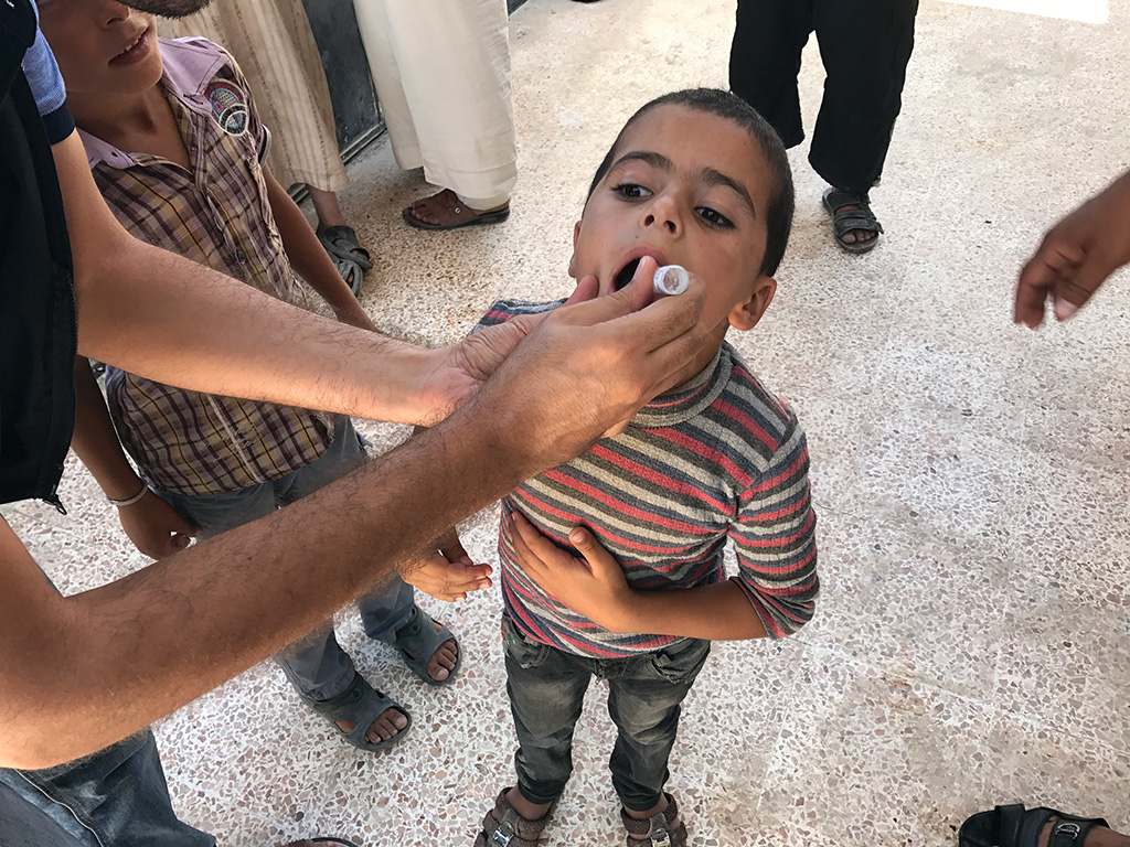 Children living in Raqqa, Syria, were immunized to rapidly raise population immunity, and stop the virus in its tracks. ©WHO Syria