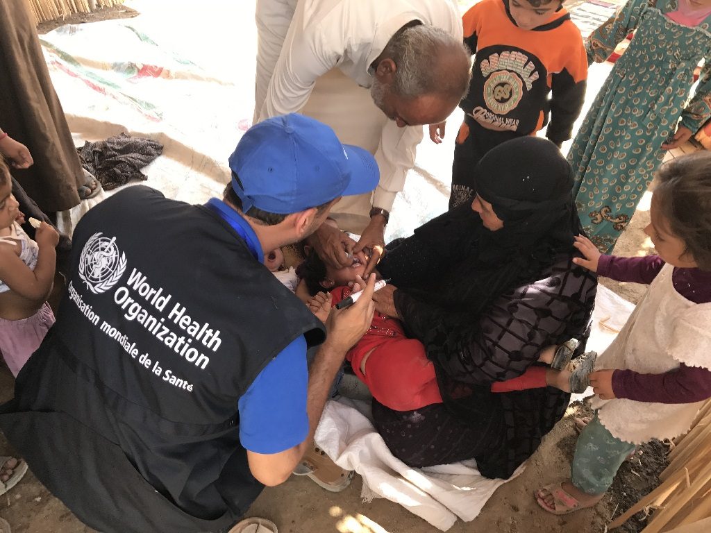 A WHO worker oversees vaccination campaigns in Raqqa, Syria, following the polio outbreak. © WHO Syria