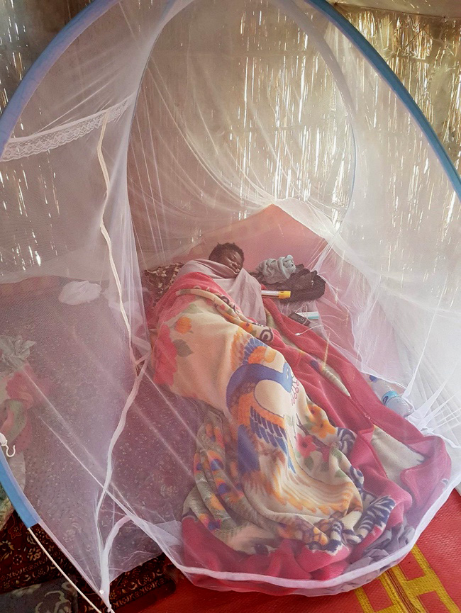 Pour la Dre Adele, éviter les piqûres d’insectes est l’une des plus grandes difficultés de son travail. © OMS / Tchad