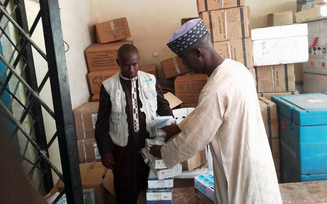 Auta works as a Vaccine Security and Logistics facilitator in Borno State, Nigeria. © UNICEF Nigeria