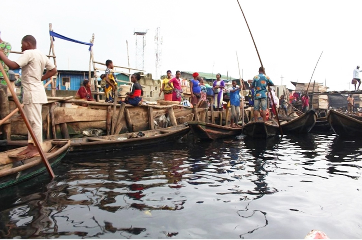 Makoko is a floating water world on the coast of Lagos, Nigeria. Photo: © UNICEF/Peter Idowu