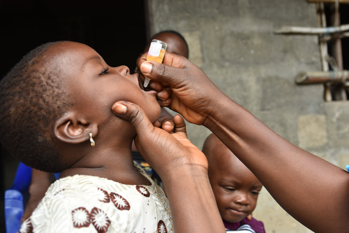 Children under 5 years vaccinated with nOPV2 in the Lakeside city of Aguegue (Oueme Department) © WHO/Benin